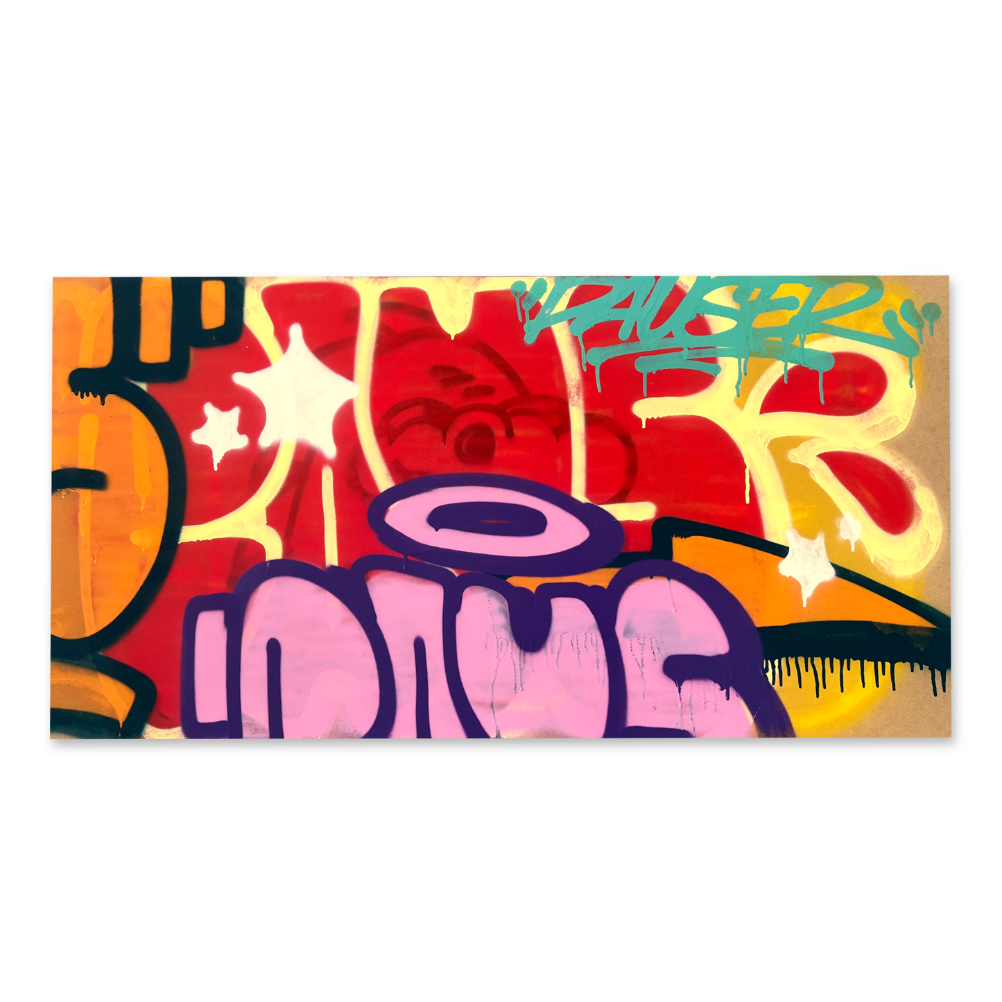 Throw Up N°21 - Originální graffiti artwork na kartonu