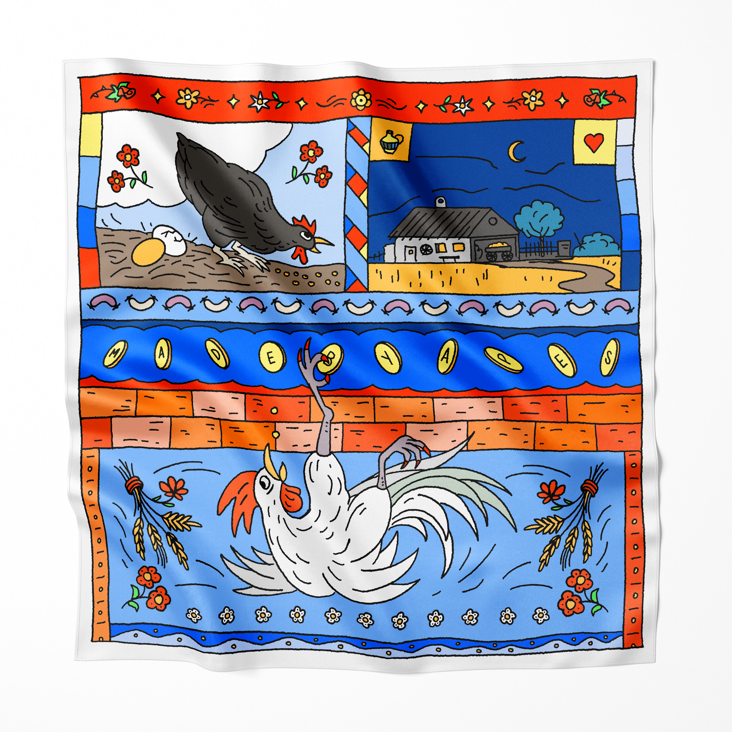 Pauser Silk: Hen - Limited Edition 100% Silk Scarf