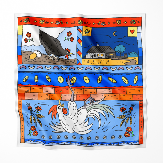 Pauser Silk: Hen - Limited Edition 100% Silk Scarf